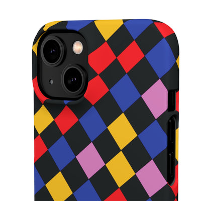 Colorful Checkerboard Cute Phone Case - Sleek Snap - for iPhone 16 15 14 13 12 11 Max Pro Plus Samsung Galaxy S24 S23 S22 S21 S20 Plus Ultra - Studio40ParkLane