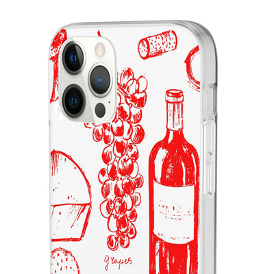 Cute Flexi Phone Cases, French Food Wine Red, Compatible with Samsung Galaxy S23, Samsung S22, Samsung S21, Samsung S20, Galaxy S20 Ultra