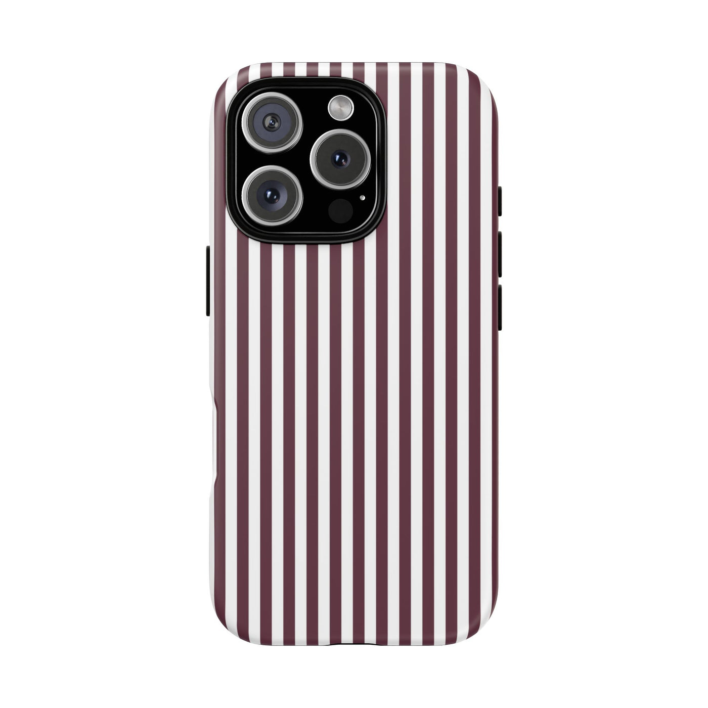 Tough Premium Burgundy Stripes Phone Case Gift for Her - For Apple iPhone 16 Pro Max 16e iPhone 15 Pro iPhone Iphone 14 Plus 13 Pro 12 SE XR - Studio40ParkLane