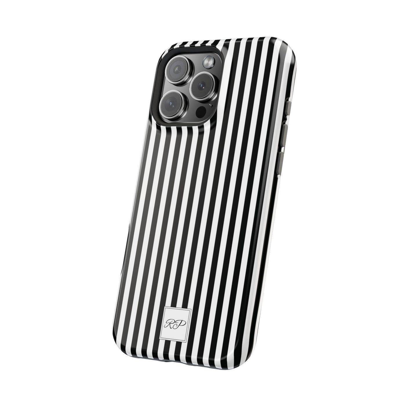 Custom Personalized Black White Striped Magsafe Phone Case for Iphone 17 - | iPhone 16 Pro Max Case | iPhone 15 Case Iphone 14 13 12 11 10 - Studio40ParkLane