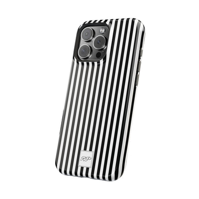 Custom Personalized Black White Striped Magsafe Phone Case for Iphone 17 - | iPhone 16 Pro Max Case | iPhone 15 Case Iphone 14 13 12 11 10 - Studio40ParkLane