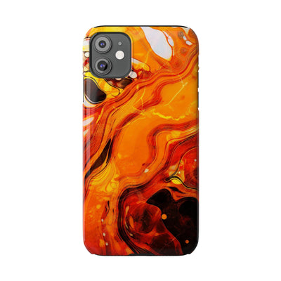 Slim Cute Phone Cases for Iphone - | iPhone 15 Case | iPhone 15 Pro Max Case, Iphone 14 Case, Iphone 14 Pro Max, Iphone 13, Marble Orange Yellow