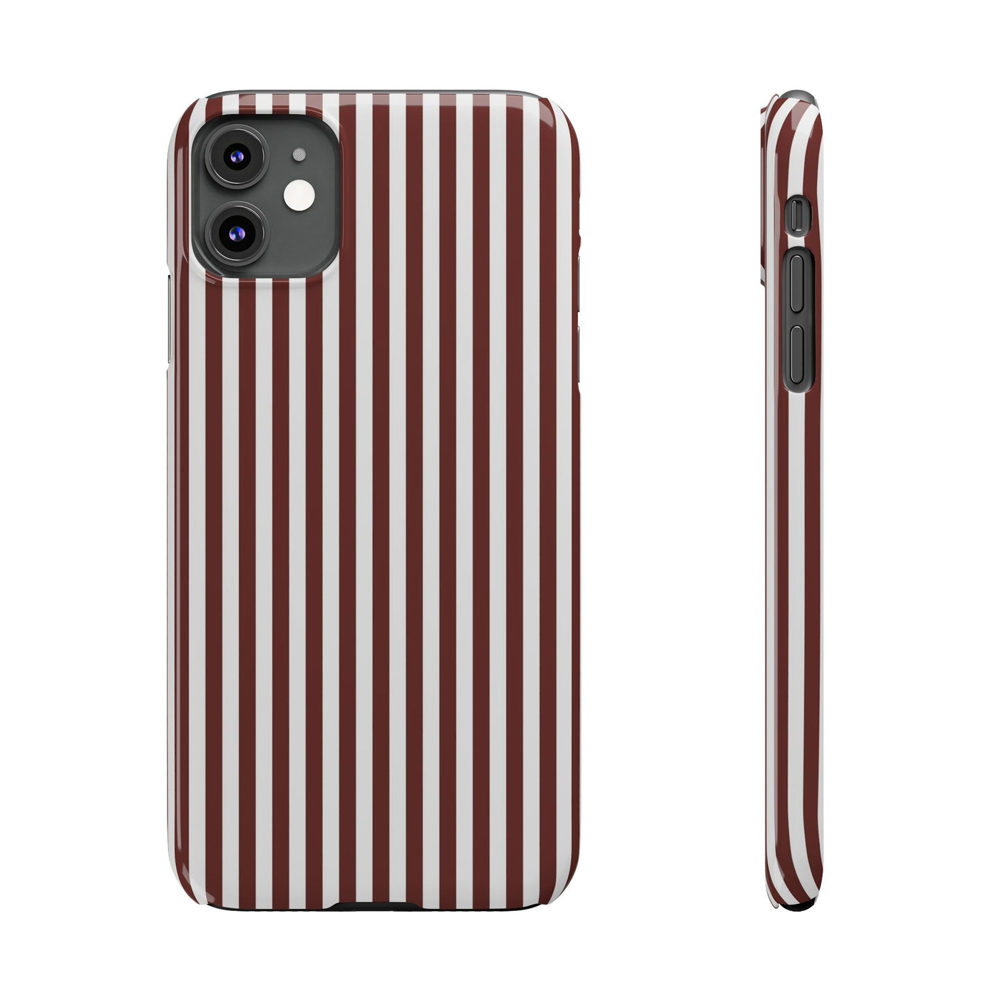 Slim Chocolate Brown Striped Cute Phone Case for Iphone 16 - | iPhone 15 Pro Max Case | iPhone 14 Case Iphone 13 12 11 10 9 8 7 Gift for Her - Studio40ParkLane