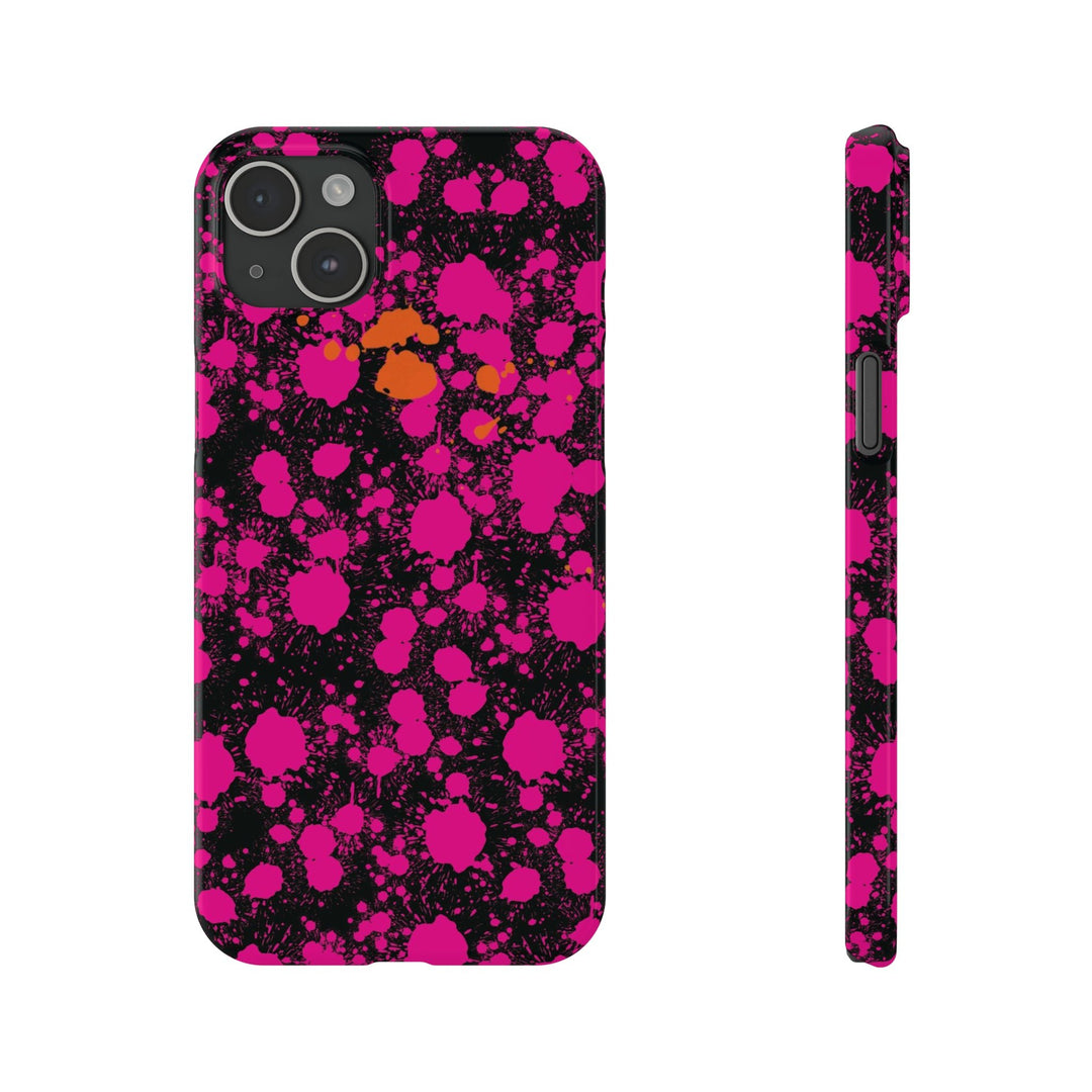 Slim Cute Phone Cases for Iphone - | iPhone 15 Case | iPhone 15 Pro Max Case, Iphone 14 Case, Iphone 14 Pro Max, Iphone 13, Pink Orange Paint Splash - Studio40ParkLane