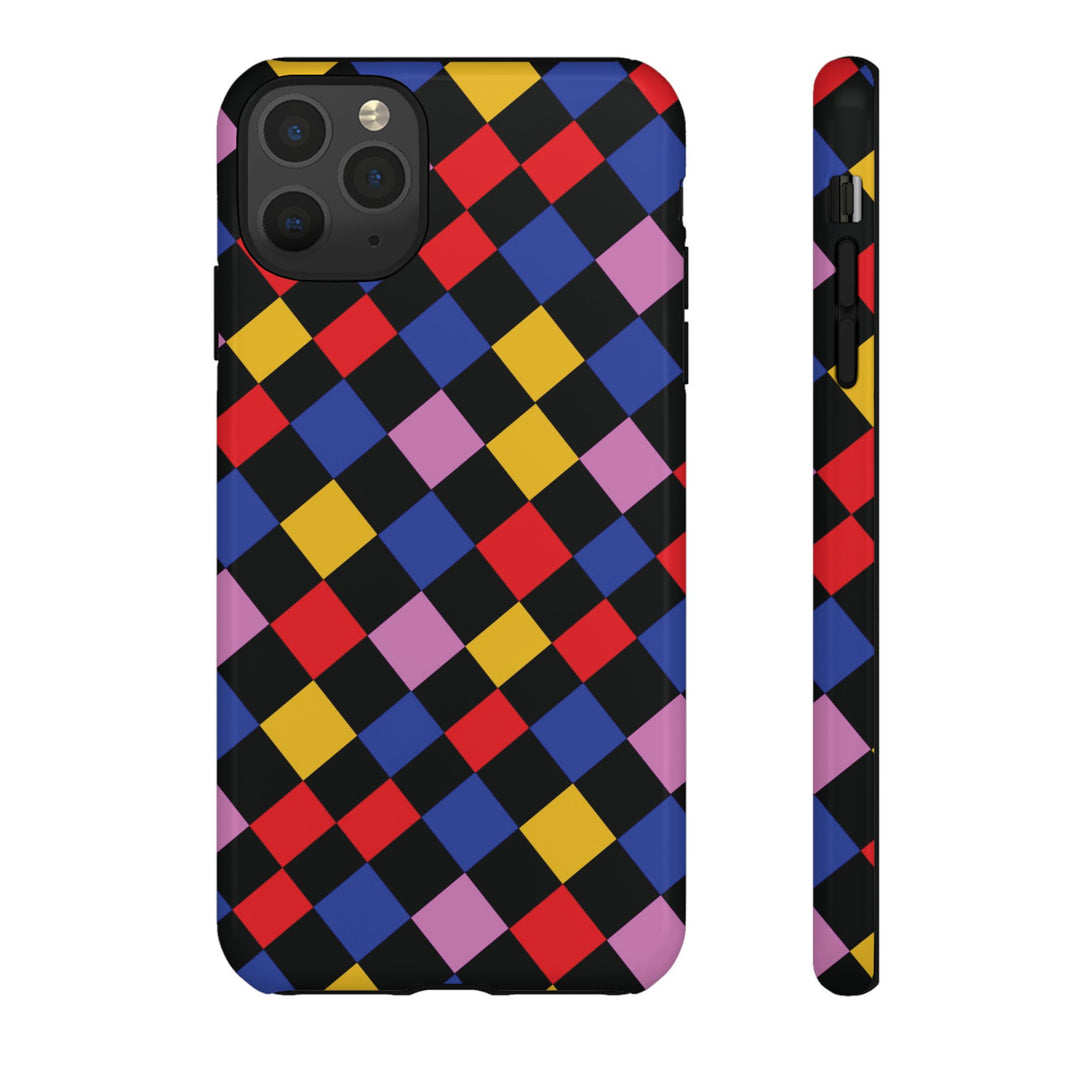 Aesthetic Tough Colorful Checkerboard Phone Case Premium - For iPhone 17 Pro Max iPhone 16 Pro iPhone 15 Iphone 14 Plus 13 Pro 12 11 10 XR - Studio40ParkLane