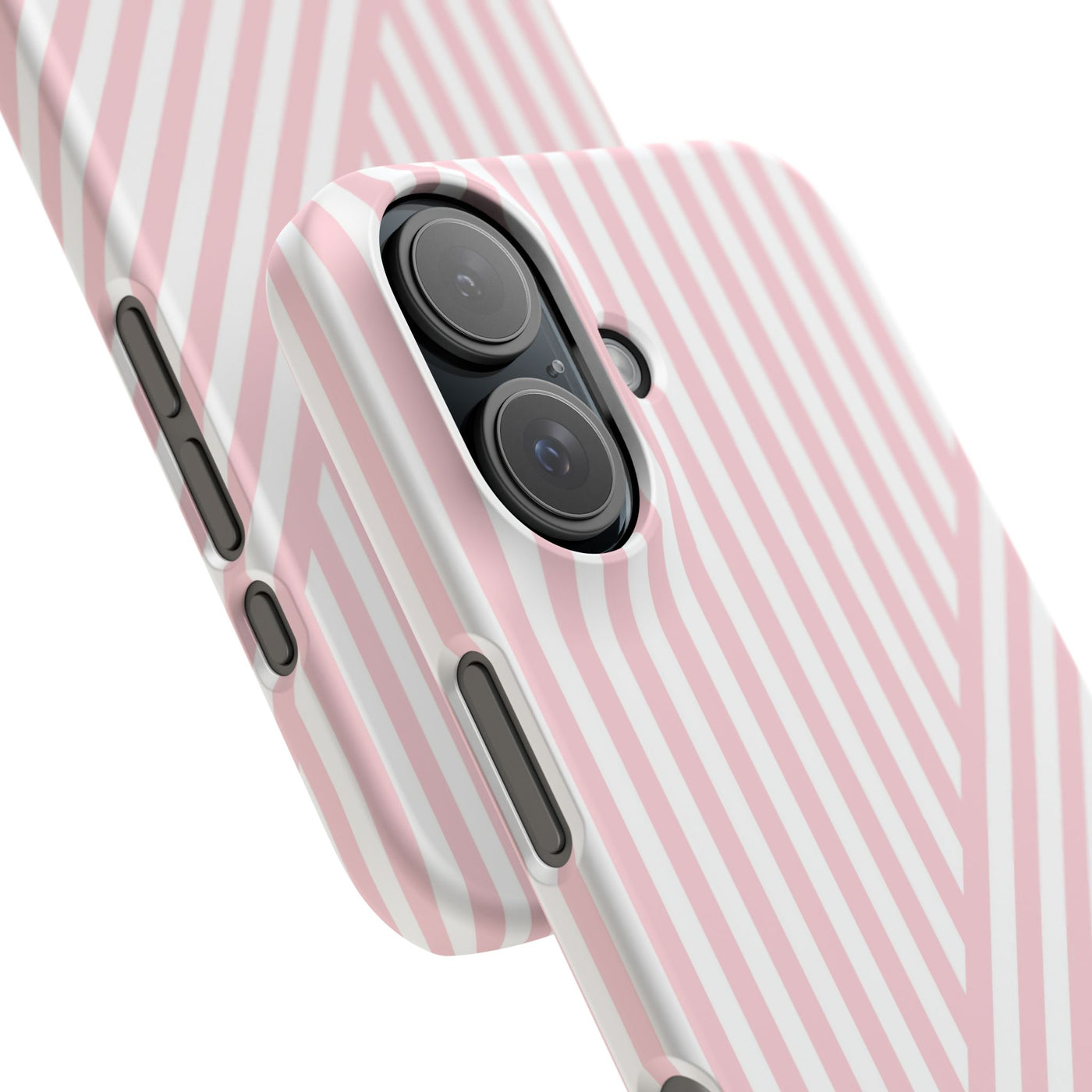 Aesthetic Sweet Pink Stripes Cute Phone Case Sleek Snap - For iPhone 17 Pro Max iPhone 16 Pro iPhone 15 Iphone 14 Plus 13 Pro 12 11 10 Gift
