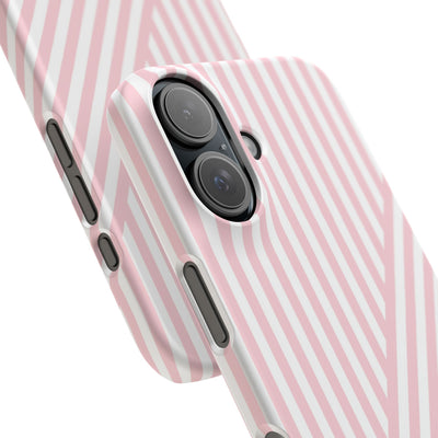 Aesthetic Sweet Pink Stripes Cute Phone Case Sleek Snap - For iPhone 17 Pro Max iPhone 16 Pro iPhone 15 Iphone 14 Plus 13 Pro 12 11 10 Gift