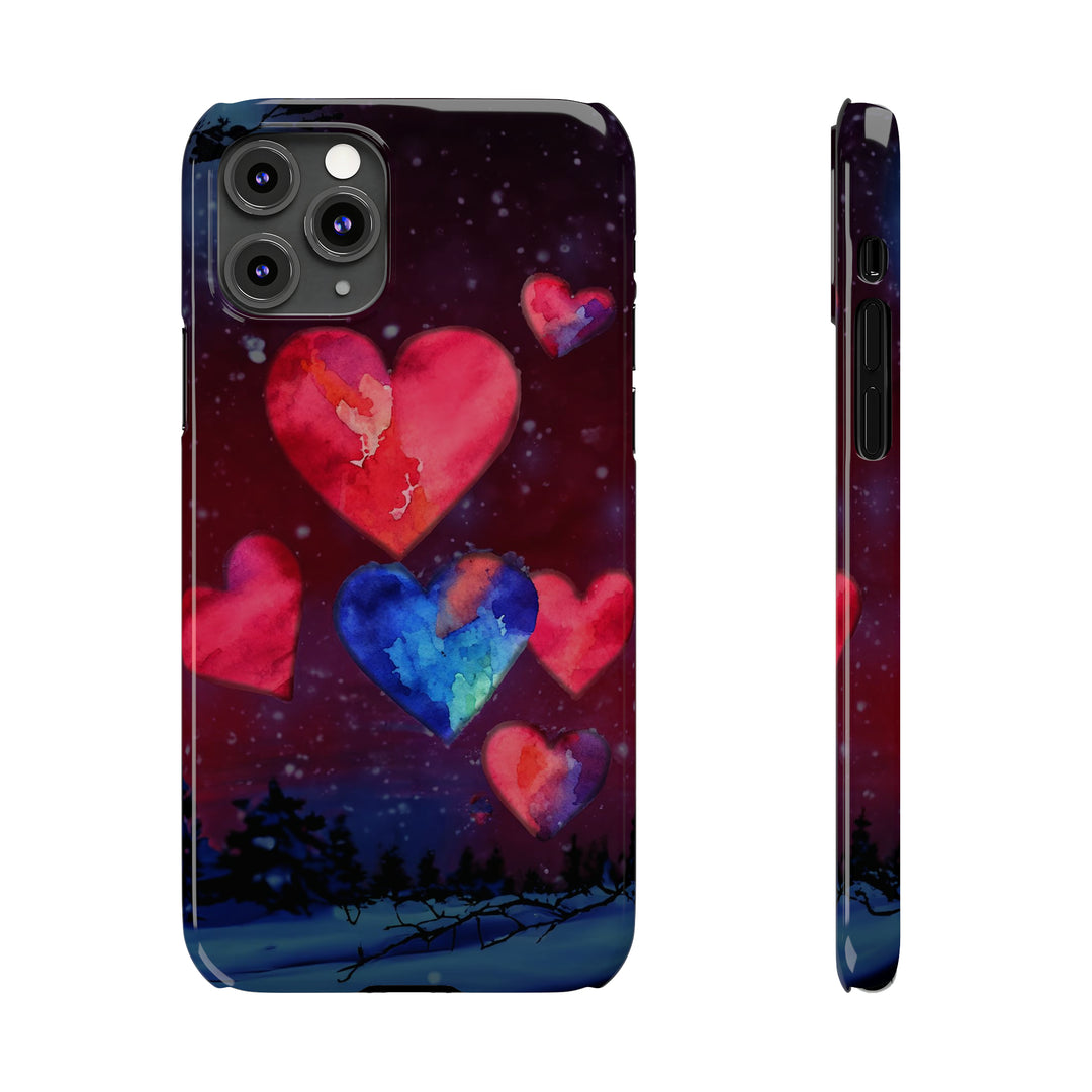 Slim Cute Phone Cases for Iphones - | iPhone 15 Case | iPhone 15 Pro Max Case, Iphone 14 Case, Iphone 14 Pro Max, Iphone 13, Night Sky Hearts Love - Studio40ParkLane