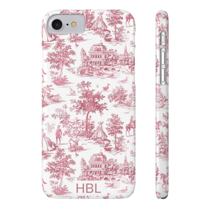 Slim Personalized Slim Pink Vintage French Toile Cute Phone Cases for Iphone 16 Pro Max | iPhone 15 Case | iPhone 15 Pro Max Case, Iphone 14, Iphone 14 Pro Max, Iphone 13 12 11 8 7 - Studio40ParkLane