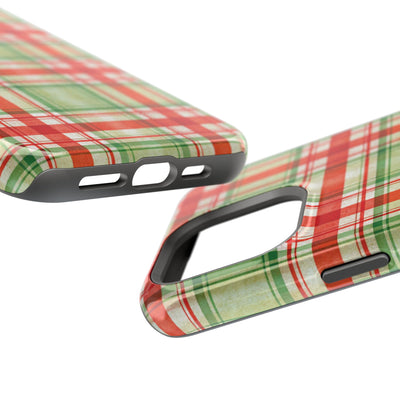 Aesthetic Tough Magsafe Red Green Checkered Phone Case - For iPhone 17 Pro Max iPhone 16 Pro iPhone 15 Iphone 14 Plus 13 Pro 12 11 10 - Studio40ParkLane