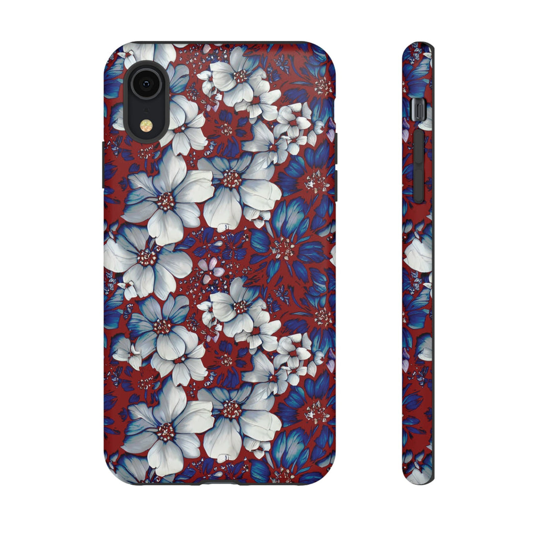 Cute IPhone Case | Red Blue Flowers, iPhone 15 Case | iPhone 15 Pro Case, Iphone 14 Case, Iphone 14 Pro Max Case, Protective Iphone Case - Studio40ParkLane
