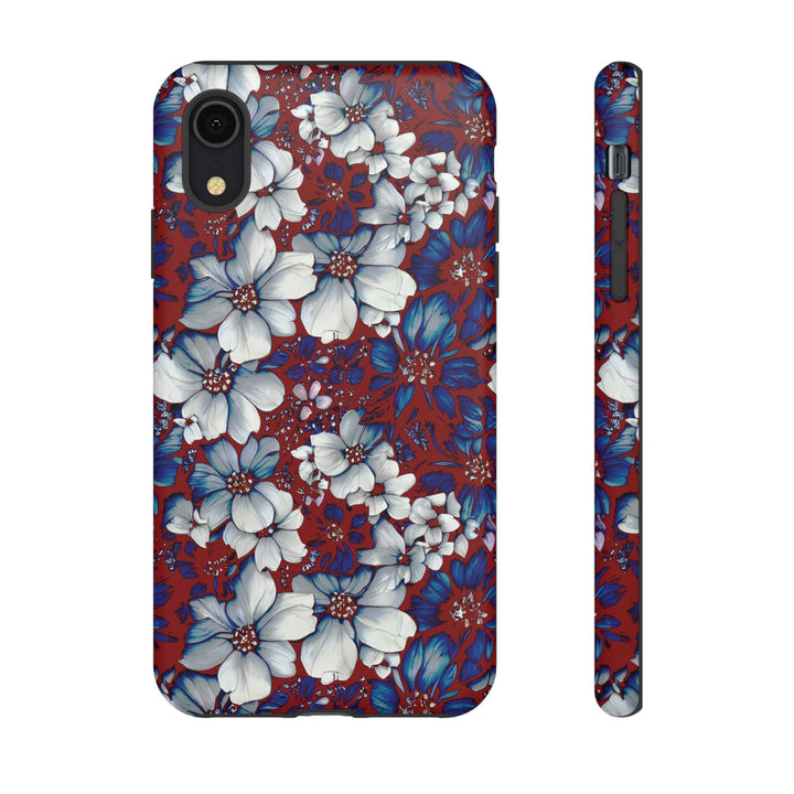 Cute IPhone Case | Red Blue Flowers, iPhone 15 Case | iPhone 15 Pro Case, Iphone 14 Case, Iphone 14 Pro Max Case, Protective Iphone Case - Studio40ParkLane