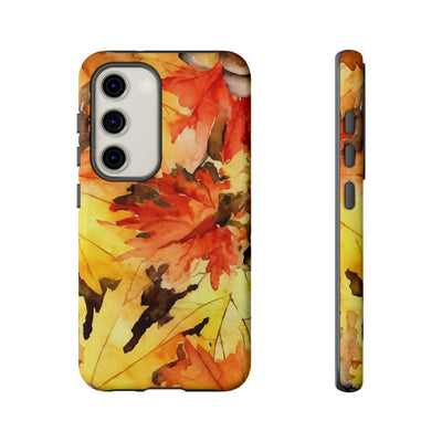 Impact Resistant, Fall Leaves, Cute Phone Cases for Samsung S24, S23, S22, S21, IPhone 15 pro Iphone 14 pro Iphone 13 IPhone 12 Iphone 11