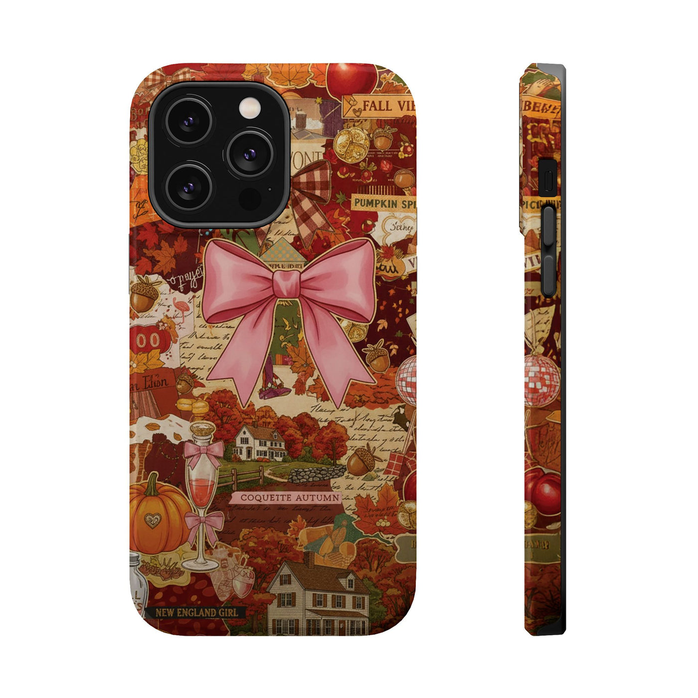New England Fall Coquette Collage Tough Magsafe Cute Phone Cases for Iphone | iPhone 15 Pro Max Case, Iphone 14, Iphone 14 13 12 11 10 9 8 7 - Studio40ParkLane