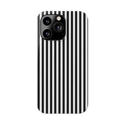 Slim Black White Striped Cute Phone Case for Iphone 16 - | iPhone 15 Pro Max Case | iPhone 14 Case Iphone 13 12 11 10 9 8 7 Gift for Her - Studio40ParkLane