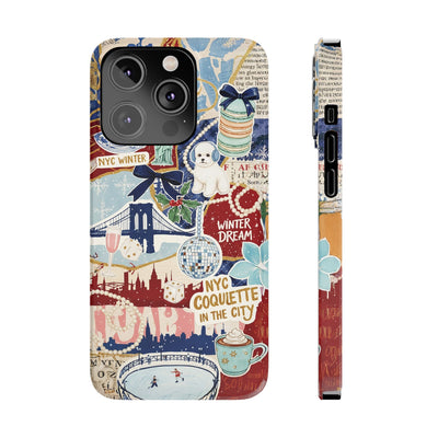 Slim New York Winter Coquette Collage Cute Phone Case for Iphone 16 - | iPhone 15 Pro Max Case | iPhone 14 Case Iphone 13 12 11 10 9 8 7 X - Studio40ParkLane