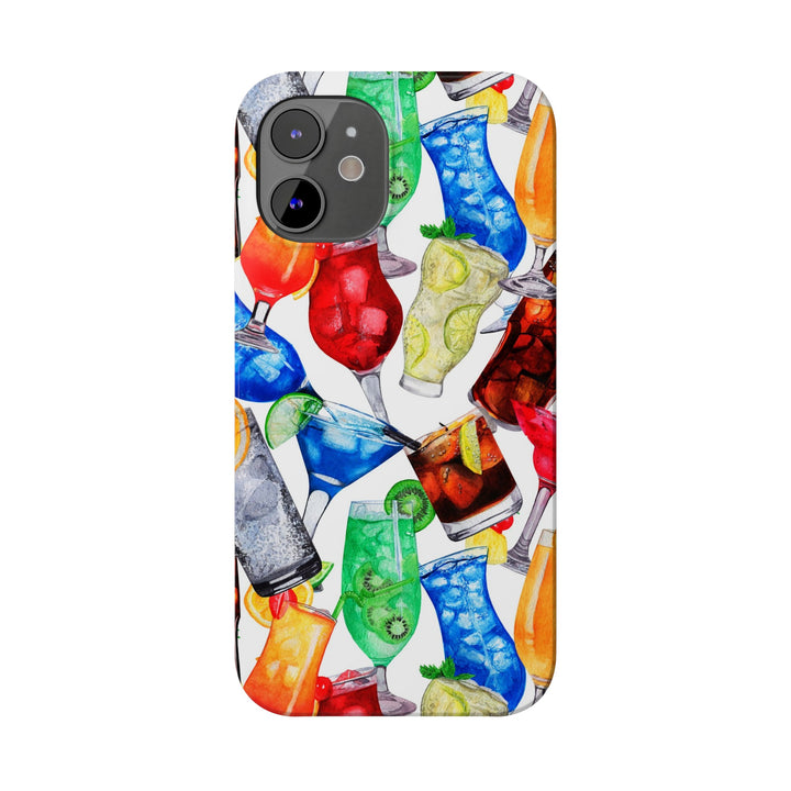 Slim Cute Phone Cases for Iphone - | iPhone 15 Case | iPhone 15 Pro Max Case, Iphone 14 Case, Iphone 14 Pro Max, Iphone 13, Summer Fruit Cocktail - Studio40ParkLane