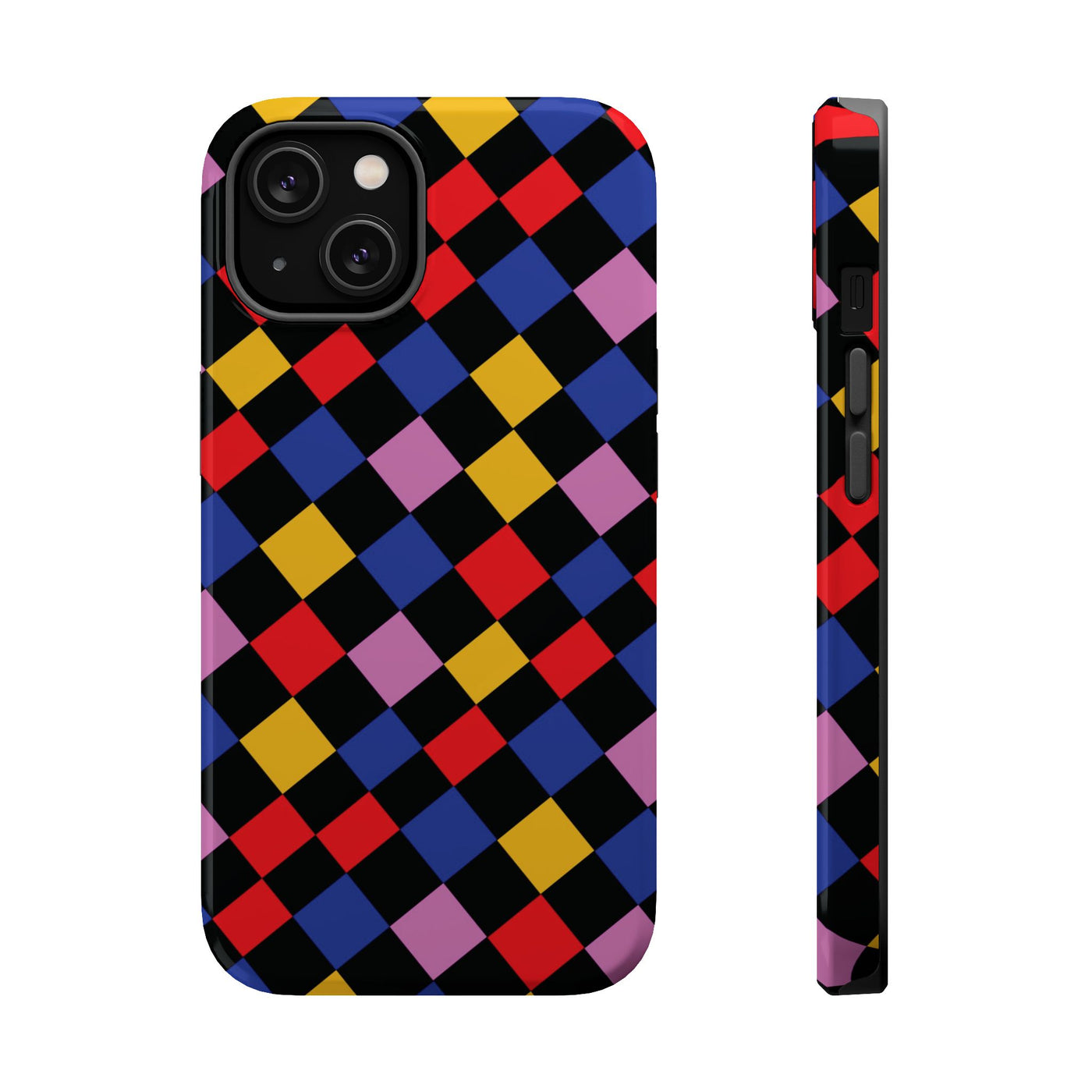 Aesthetic Colorful Checkerboard Tough Magsafe Phone Case - For iPhone 17 Pro Max iPhone 16 Pro iPhone 15 Iphone 14 Plus 13 Pro 12 11 Gift - Studio40ParkLane