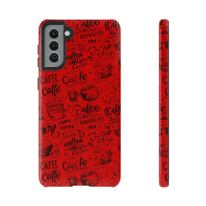 Cute Samsung Phone Case | Aesthetic Samsung Phone Case | Galaxy S23, S22, S21, S20 | Red Black Coffee, Protective Phone Case - Studio40ParkLane
