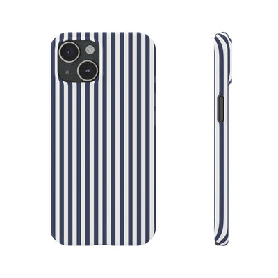 Slim Navy Blue Striped Cute Phone Case for Iphone 16 - | iPhone 15 Pro Max Case | iPhone 14 Case Iphone 13 12 11 10 9 8 7 XS X Gift for Her - Studio40ParkLane