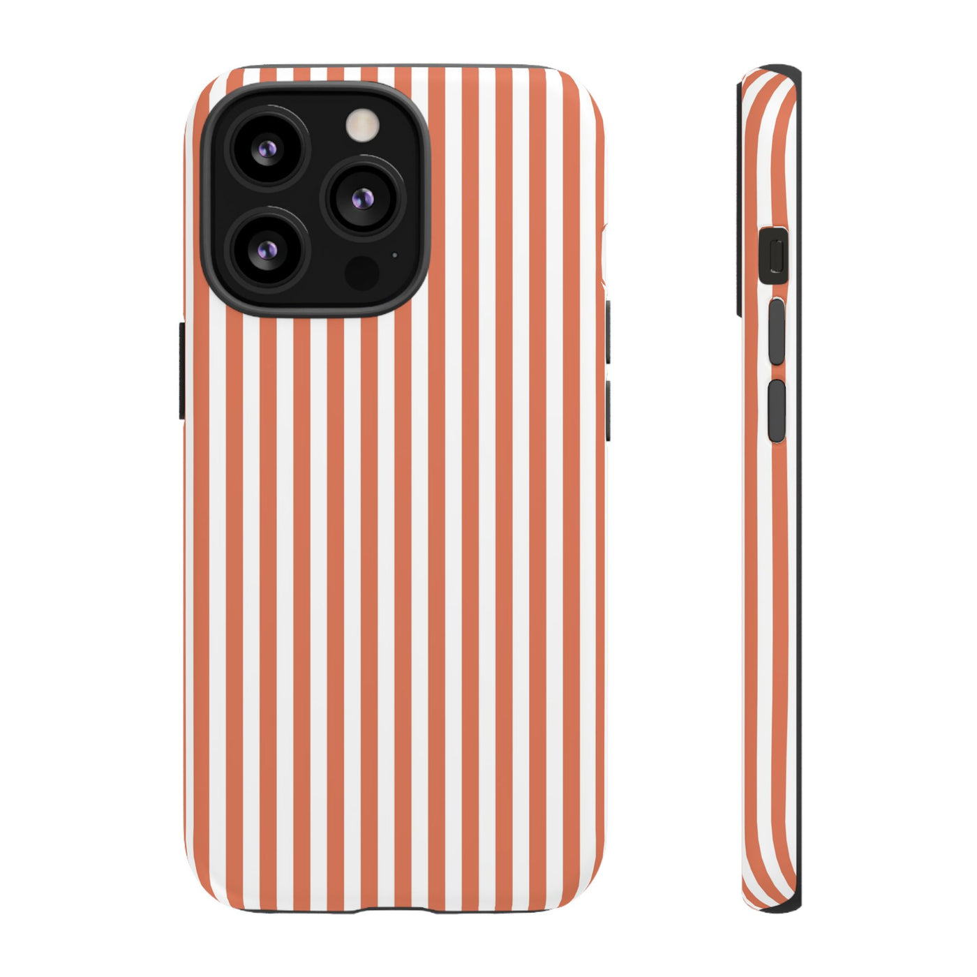 Tough Premium Peach Stripes Phone Case Gift for Her - For Apple iPhone 16 Pro Max 16e iPhone 15 Pro iPhone Iphone 14 Plus 13 Pro 12 SE XR - Studio40ParkLane
