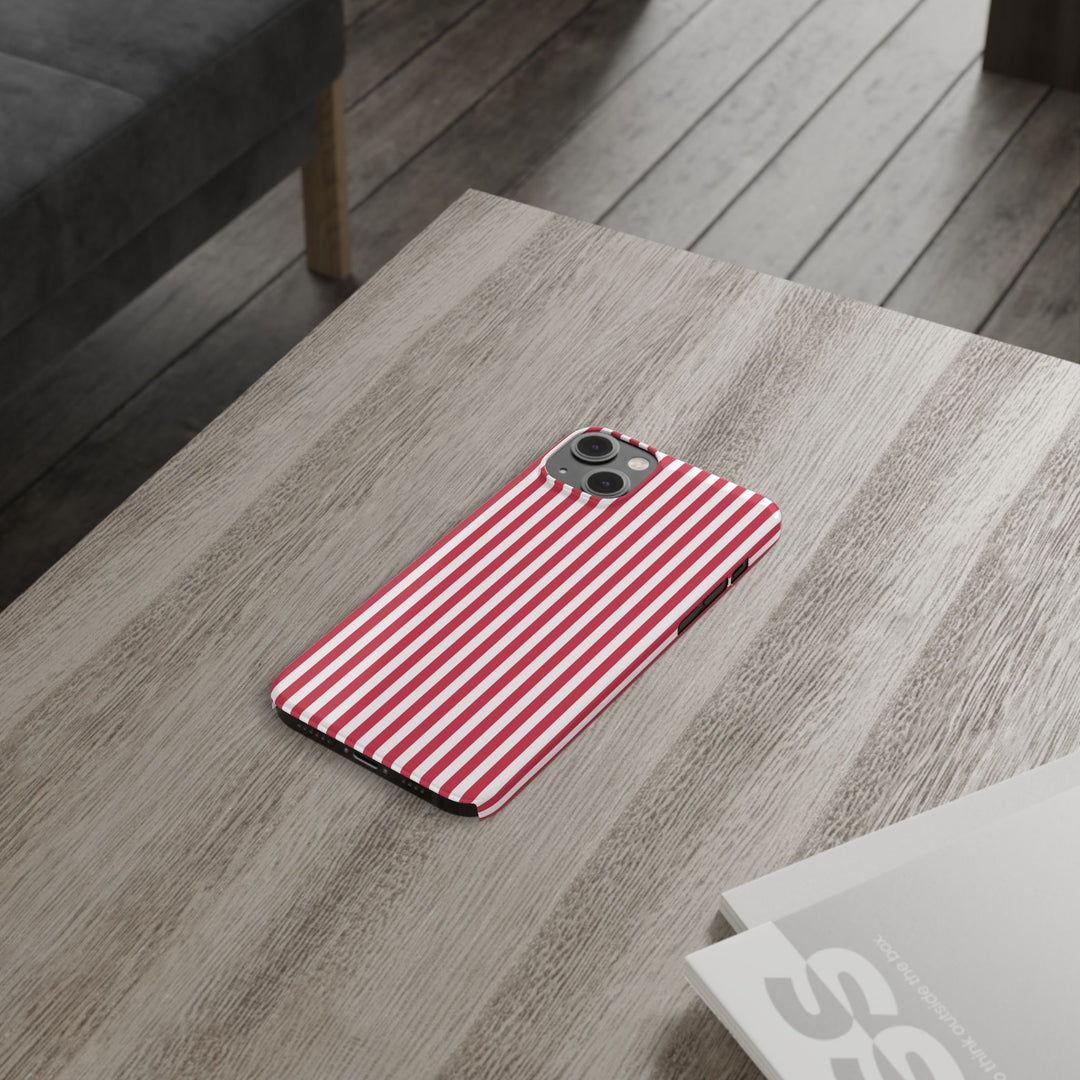 Slim Red Winterberry Striped Cute Phone Case for Iphone 16 - | iPhone 15 Pro Max Case | iPhone 14 Case 13 12 11 10 9 8 7 X XS Gift for Her