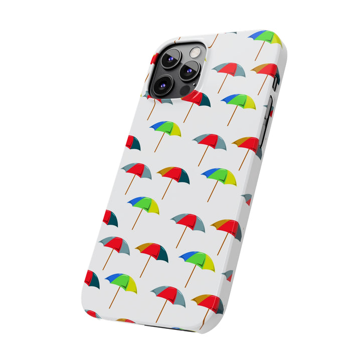 Slim Cute Phone Cases for Iphone - | iPhone 15 Case | iPhone 15 Pro Max Case, Iphone 14 Case, Iphone 14 Pro Max, Iphone 13, Colorful Beach Parasol - Studio40ParkLane