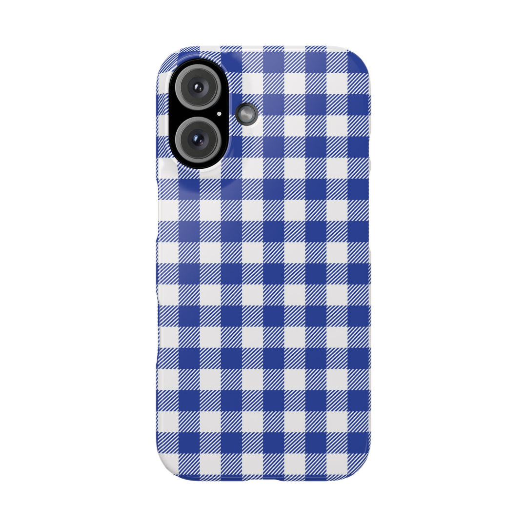 Slim Blue Gingham Gift for Her Cute Phone Cases for Iphone 16 Pro Max | iPhone 15 Case | iPhone 15 Pro Max Case, Iphone 14, 13, 12, 11, 10, 8, 7 - Studio40ParkLane