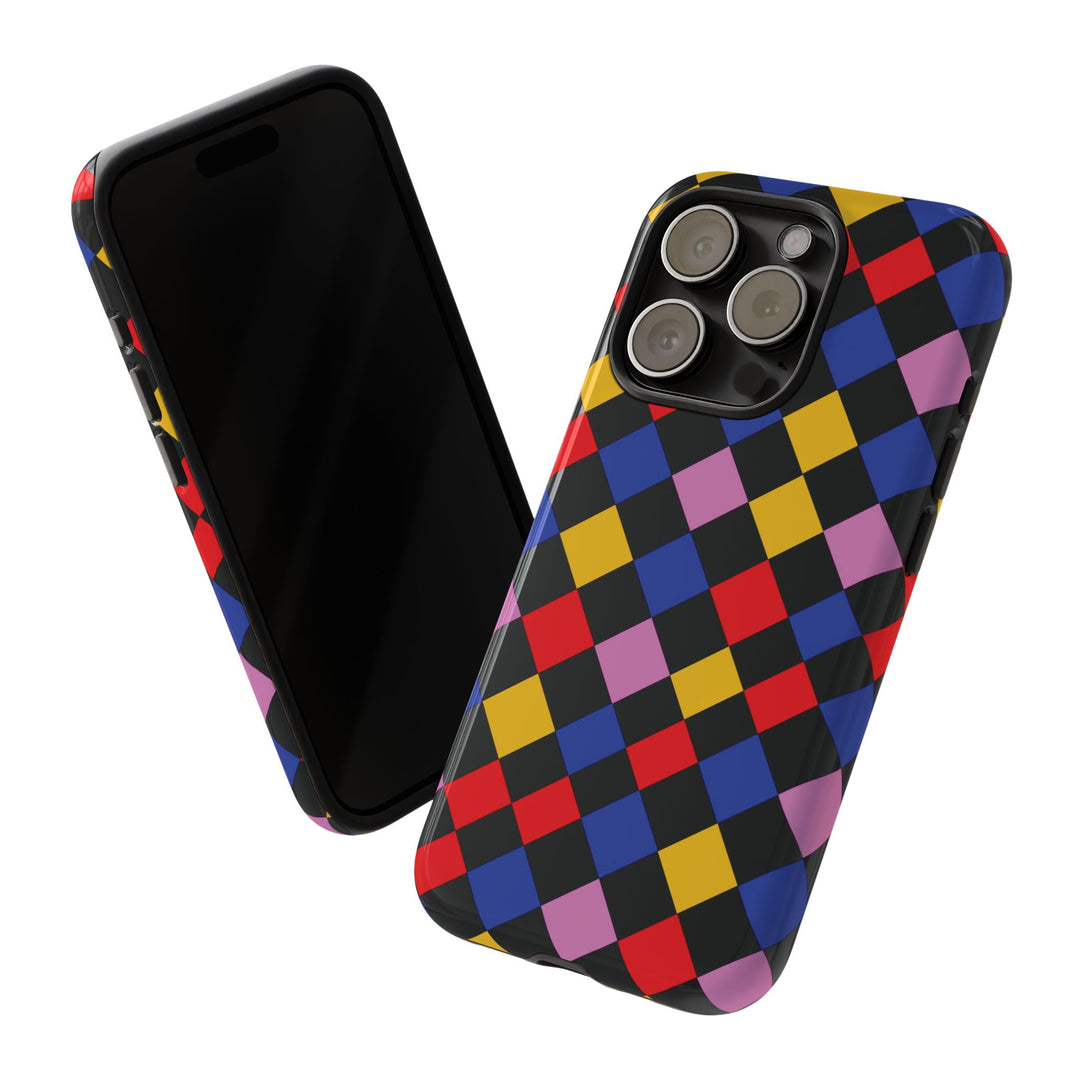 Aesthetic Tough Colorful Checkerboard Phone Case Premium - For iPhone 17 Pro Max iPhone 16 Pro iPhone 15 Iphone 14 Plus 13 Pro 12 11 10 XR - Studio40ParkLane