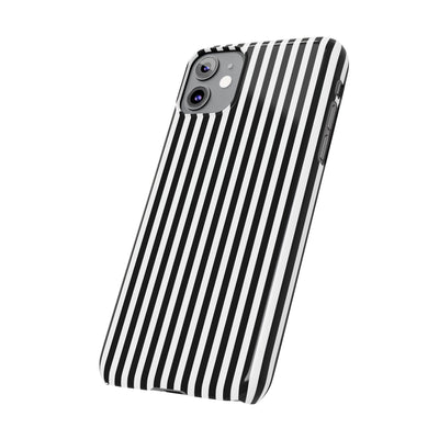 Slim Black White Striped Cute Phone Case for Iphone 16 - | iPhone 15 Pro Max Case | iPhone 14 Case Iphone 13 12 11 10 9 8 7 Gift for Her - Studio40ParkLane