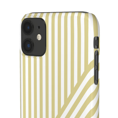 Aesthetic Yellow Beige Stripes Cute Phone Case Sleek Snap - For iPhone 17 Pro Max iPhone 16 Pro iPhone 15 Iphone 14 Plus 13 Pro 12 11 10 Gift