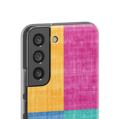 Cute Flexi Phone Cases, Abstract Colored Blocks, Compatible with Samsung Galaxy S23, Samsung S22, Samsung S21, Samsung S20, Galaxy S20 Ultra