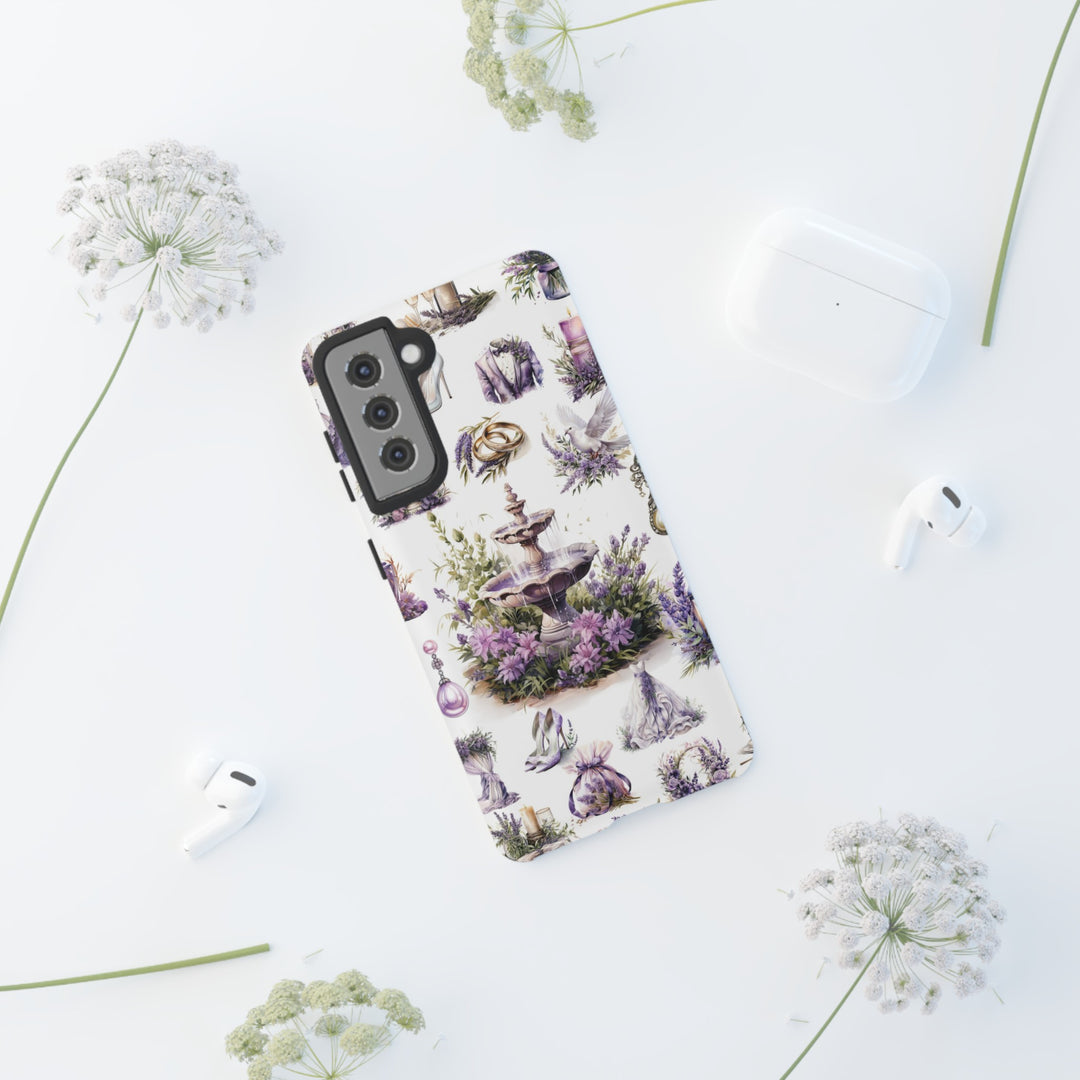 Impact Resistant, Lavender Wedding, Cute Phone Cases for Samsung S24, S23, S22, S21, IPhone 15 pro Iphone 14 pro Iphone 13 IPhone 12 Iphone 11 - Studio40ParkLane