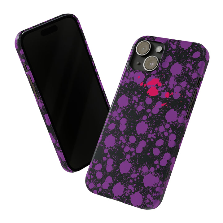 Slim Cute Phone Cases for Iphone - | iPhone 15 Case | iPhone 15 Pro Max Case, Iphone 14 Case, Iphone 14 Pro Max, Iphone 13, Purple Pink Paint Blots Splash - Studio40ParkLane