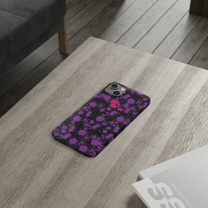 Slim Cute Phone Cases for Iphone - | iPhone 15 Case | iPhone 15 Pro Max Case, Iphone 14 Case, Iphone 14 Pro Max, Iphone 13, Purple Pink Paint Blots Splash - Studio40ParkLane