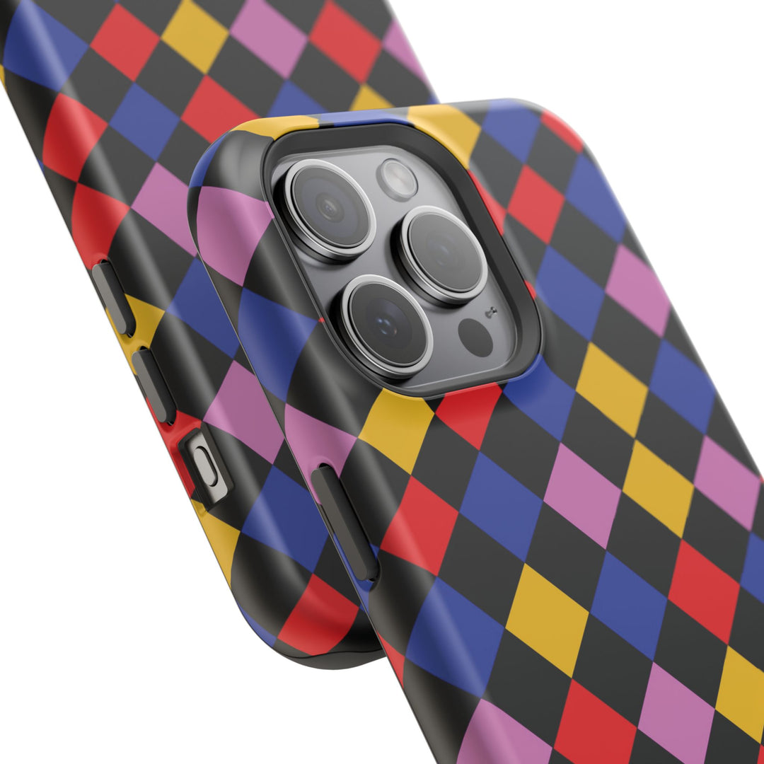 Aesthetic Colorful Checkerboard Tough Magsafe Phone Case - For iPhone 17 Pro Max iPhone 16 Pro iPhone 15 Iphone 14 Plus 13 Pro 12 11 Gift - Studio40ParkLane