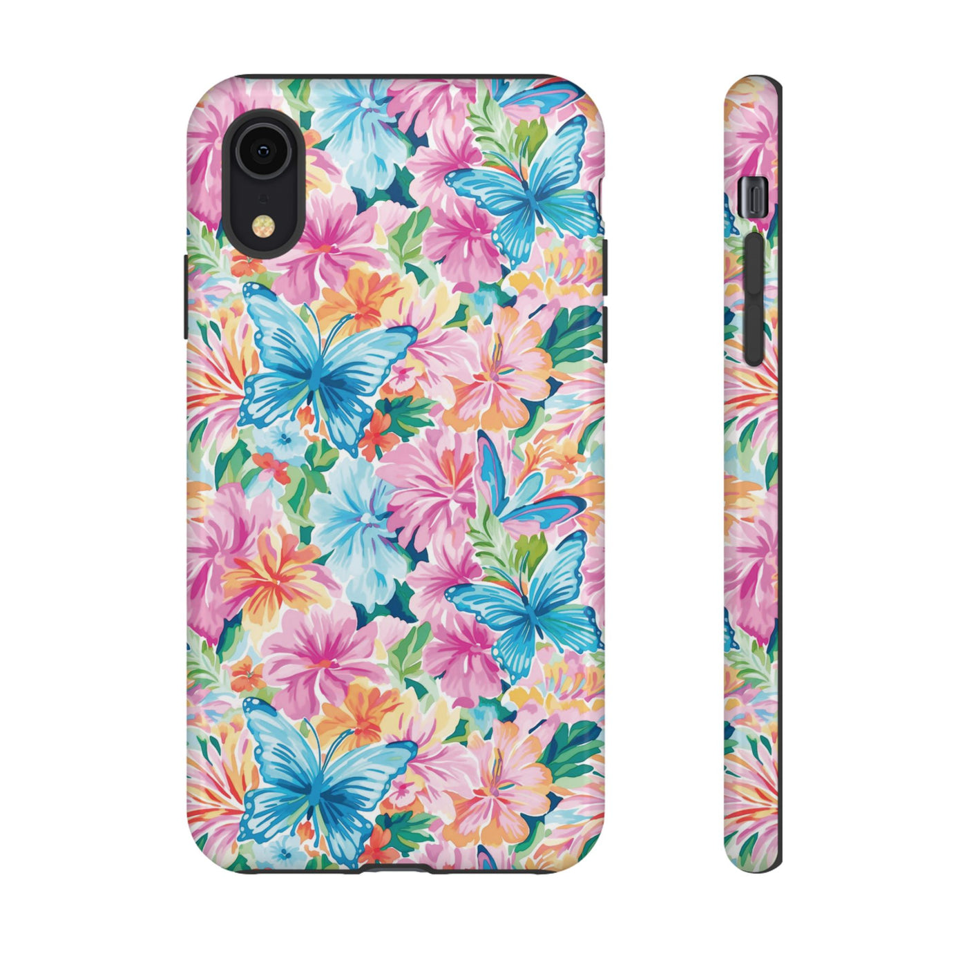 Premium Tough Butterflies Flowers Cute Phone Cases for Samsung S24, S23, S22, S21, S20, Plus and Ultra, Iphone 16 Pro Max,15, 14, 13, 12, 11, 10