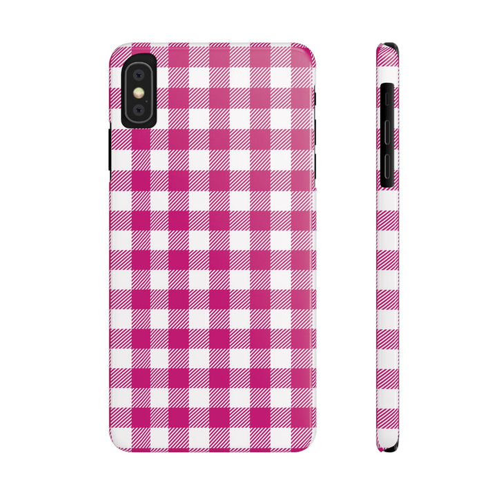 Slim Pink Gingham Gift for Her Cute Phone Cases for Iphone 16 Pro Max | iPhone 15 Case | iPhone 15 Pro Max Case, Iphone 14, 13, 12, 11, 10, 8, 7 - Studio40ParkLane