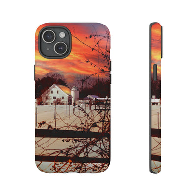 Impact Resistant, Winter Sunset Cute Phone Cases for Samsung S24, S23, S22, S21, IPhone 15 pro Iphone 14 pro Iphone 13 IPhone 12 Iphone 11