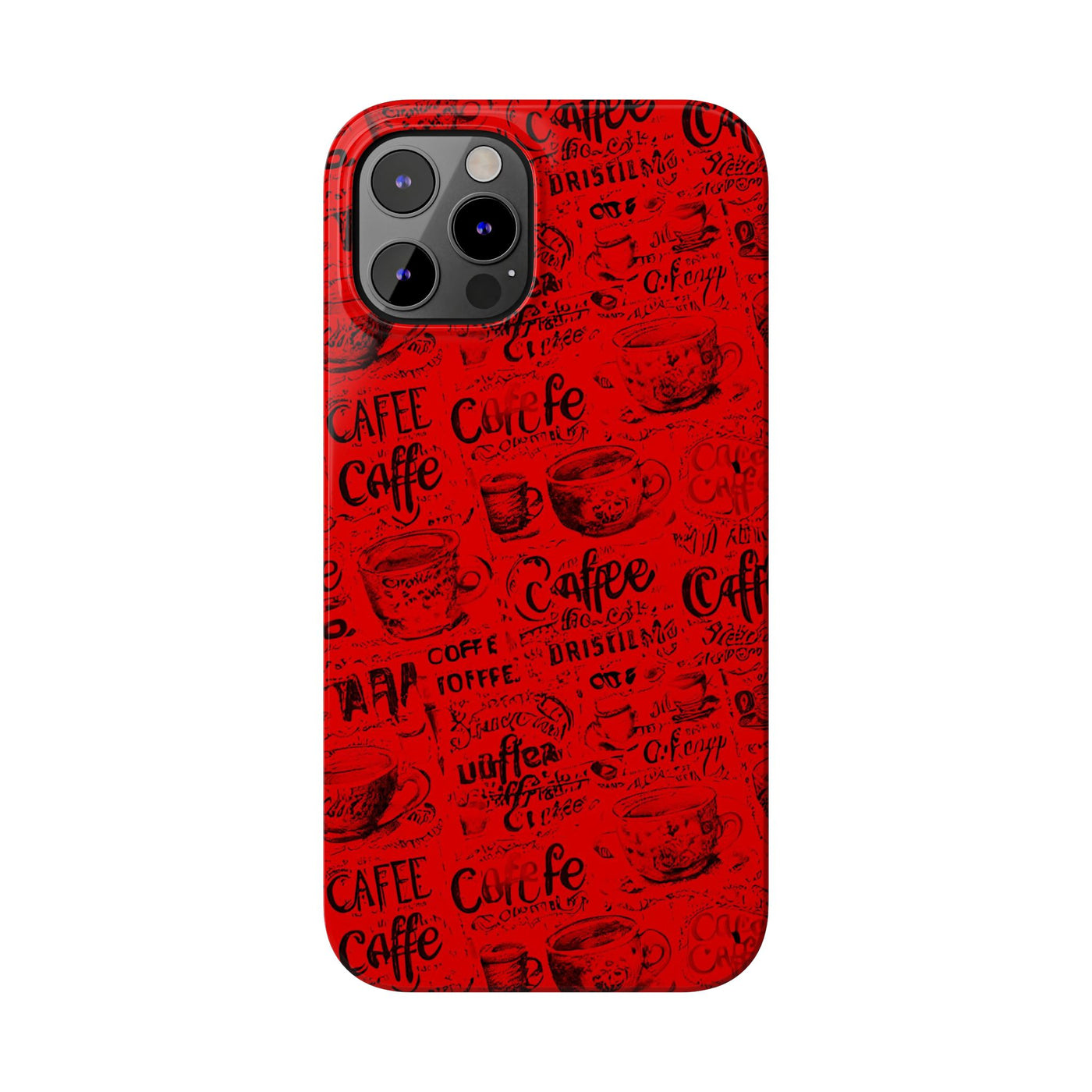 Slim Cute iPhone Cases - | iPhone 15 Case | iPhone 15 Pro Max Case, Iphone 14 Case, Iphone 14 Pro Max, Iphone 13, Red Black Coffee