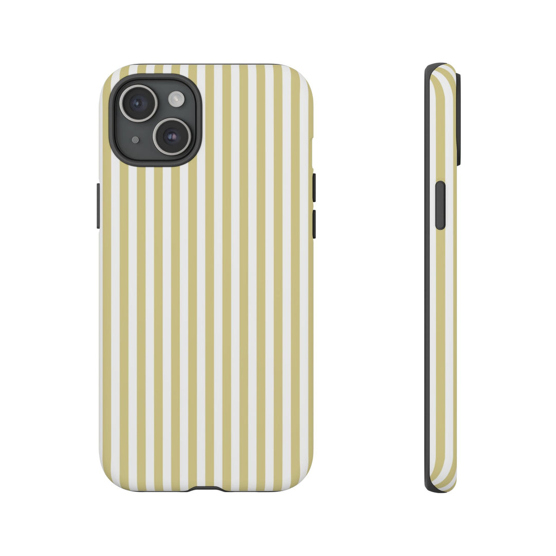 Tough Premium Soft Yellow Stripes Phone Case Gift for Her - For Apple iPhone 16 Pro Max 16e iPhone 15 Pro iPhone Iphone 14 Plus 13 Pro 12 SE XR - Studio40ParkLane