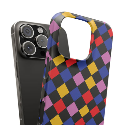 Colorful Checkerboard Cute Phone Case - Sleek Snap - for iPhone 16 15 14 13 12 11 Max Pro Plus Samsung Galaxy S24 S23 S22 S21 S20 Plus Ultra - Studio40ParkLane