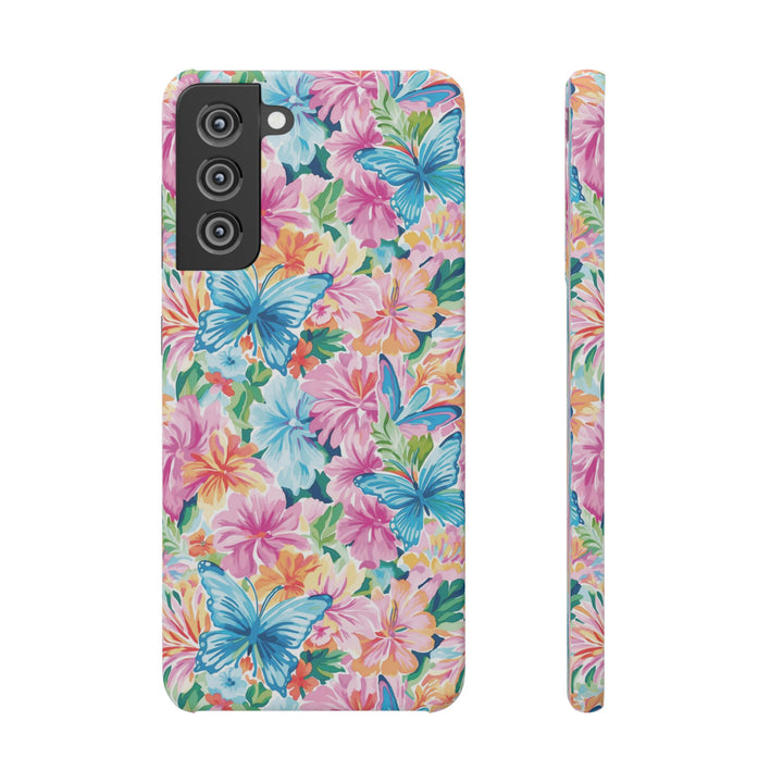 Sleek Snap Butterflies Flowers Cute Phone Case for iPhone 16 15 14 13 12 11 X Xs Max Xr Pro Plus Samsung Galaxy S24 S23 S22 S21 S20 Ultra