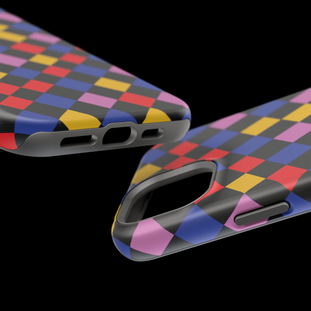 Aesthetic Colorful Checkerboard Tough Magsafe Phone Case - For iPhone 17 Pro Max iPhone 16 Pro iPhone 15 Iphone 14 Plus 13 Pro 12 11 Gift - Studio40ParkLane