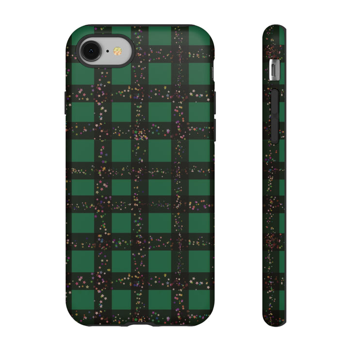 Cute IPhone Case | iPhone 15 Case | iPhone 15 Pro Max Case, Iphone 14 Case, Iphone 14 Pro Max Case IPhone Case for Art Lovers, Green Festive Plaid - Studio40ParkLane