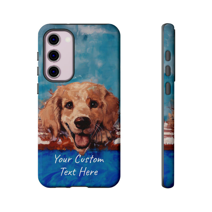 Personalize this Cute Samsung Phone Case | Golden Retriever Dog Samsung Phone Case | Galaxy S23, S22, S21, S20 | Personalized Samsung Cases - Studio40ParkLane