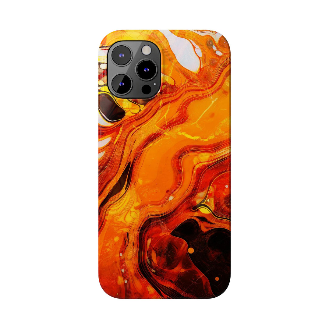 Slim Cute Phone Cases for Iphone - | iPhone 15 Case | iPhone 15 Pro Max Case, Iphone 14 Case, Iphone 14 Pro Max, Iphone 13, Marble Orange Yellow - Studio40ParkLane