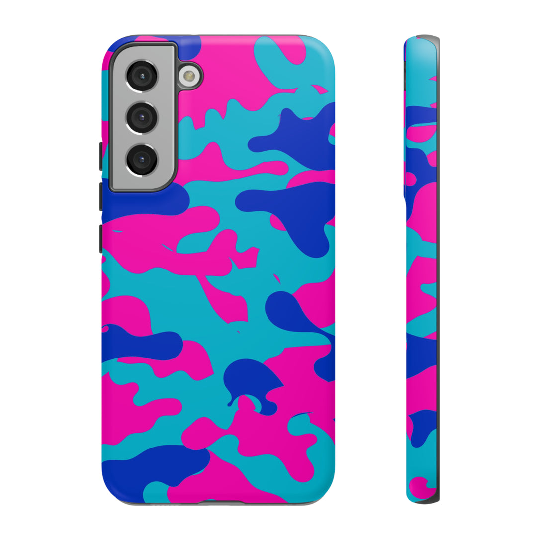Cute Samsung Phone Case | Aesthetic Samsung Phone Case | Galaxy S23, S22, S21, S20 | Blue Pink Camouflage, Protective Phone Case - Studio40ParkLane
