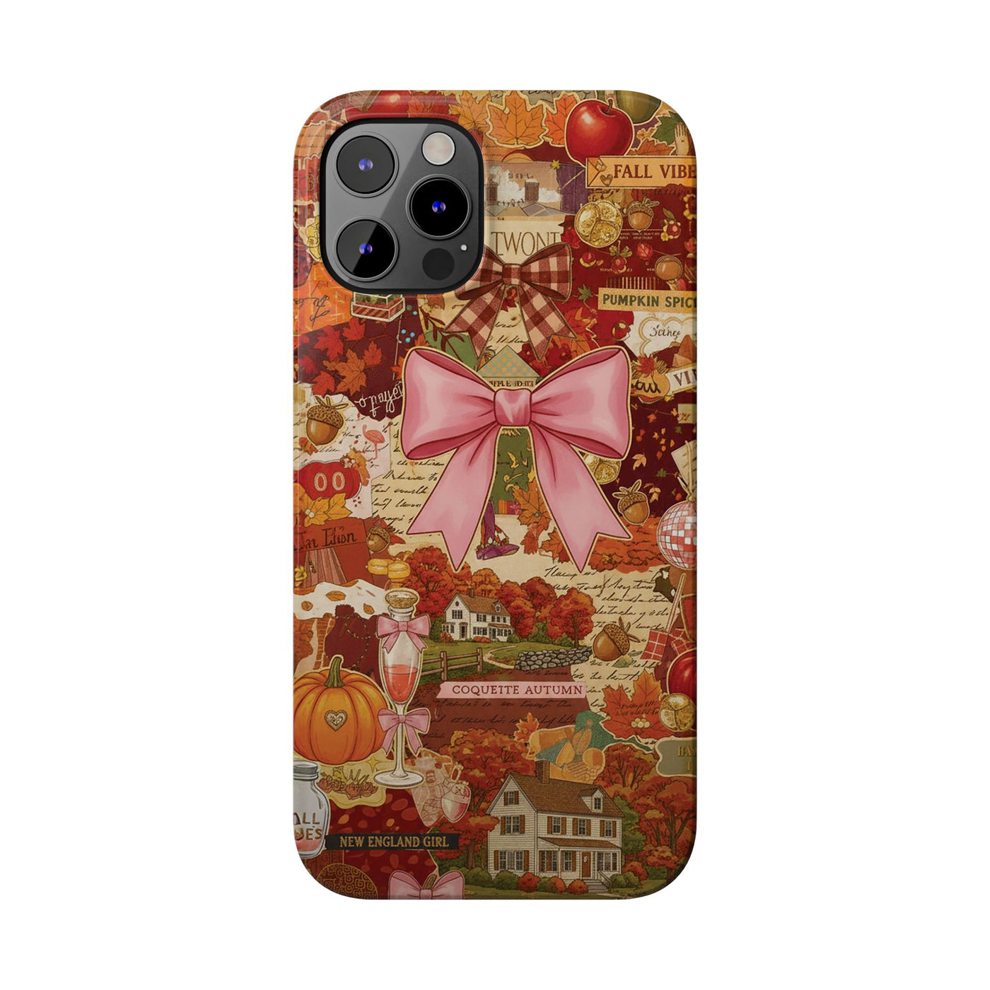 New England fall Coquette Collage Cute Phone Case for Iphone 16 - | iPhone 15 Pro Max Case | iPhone 14 Case Iphone 13 12 11 10 9 8 7 X XS - Studio40ParkLane