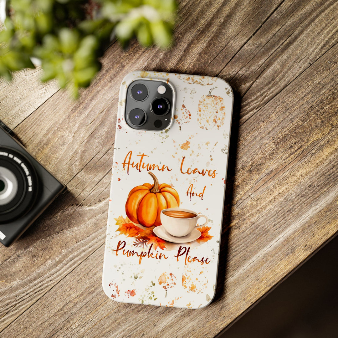 Slim Fall Leaves and Pumpkins Slim Cute Phone Cases for Iphone | iPhone 15 Case | iPhone 15 Pro Max Case, Iphone 14, Iphone 14 Pro Max, Iphone 13 - Studio40ParkLane